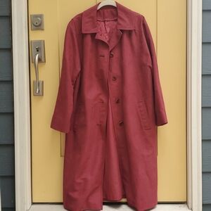 1950s Vintage union made trench coat burgundy size Medium or Large